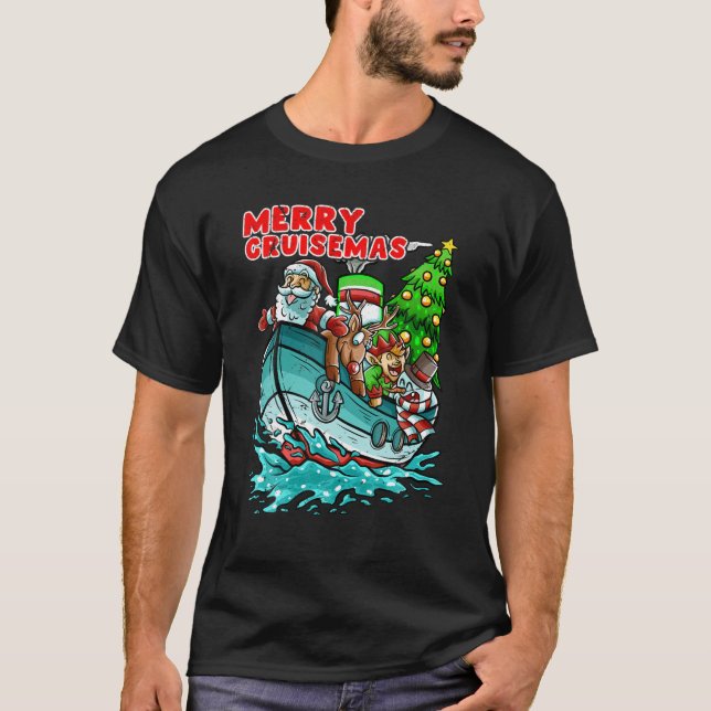 Camiseta Feliz Cruisemas Navio Cruzeiro Santa Claus Natal (Frente)