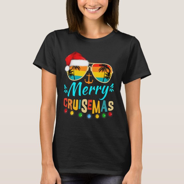 Camiseta Feliz Cruisemas Papais noeis de Natal Reindeer Cru (Frente)