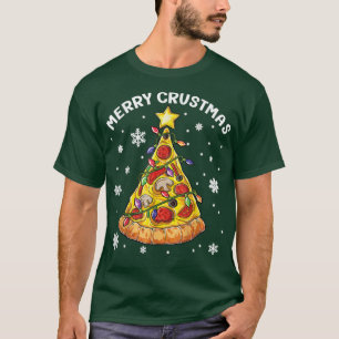 Camiseta Feliz Crustmas Pizza Árvore de Natal Pizza Lover X