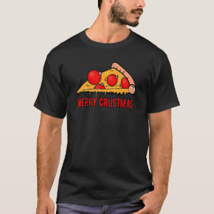 Camiseta Feliz Crustmas Pizza Engraçada Comida Natal