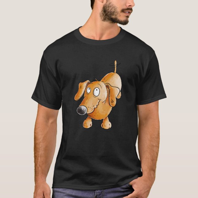 Camiseta Feliz Dachshund Para Teckel I Dackel Fans (Frente)