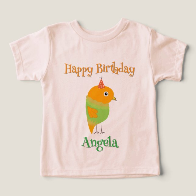 Camiseta Feliz de Aniversário Gift-Girl Toddler (Design frontal)