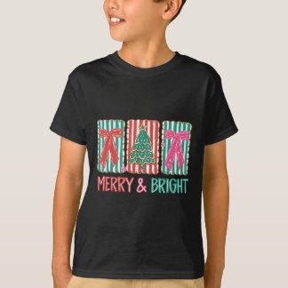 Camiseta Feliz De Arco De Coquetes E Árvore De Natal Brilha