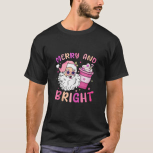 Camiseta Feliz De Bacalhau E Natal Rosa Brilhante Engraçado