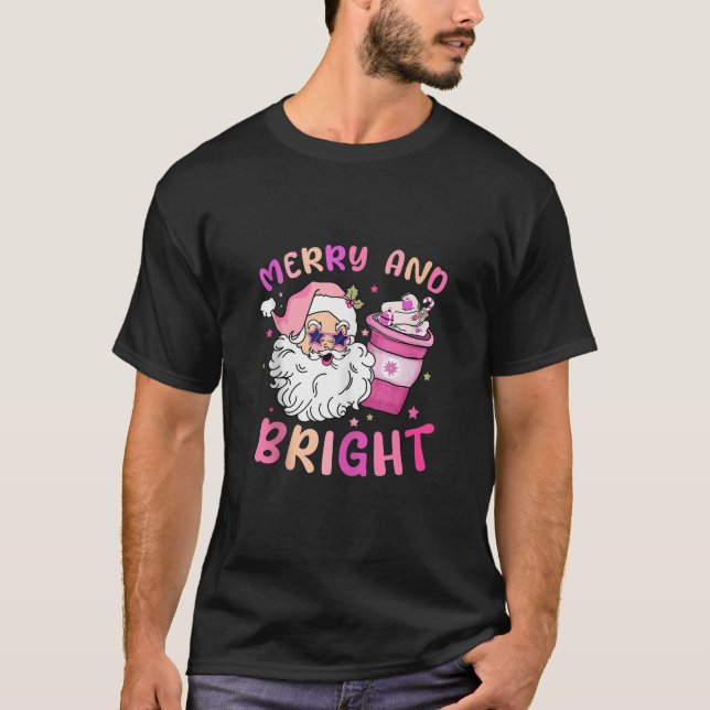 Camiseta Feliz De Bacalhau E Natal Rosa Brilhante Engraçado (Frente)
