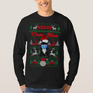 Camiseta Feliz de Buldogue Francês Christmask Feia de Natal