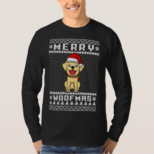 Camiseta Feliz de Cachorro ouro Natal