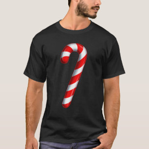 Camiseta Feliz De Canas E Doces Vermelhos E Brancos Brilhan