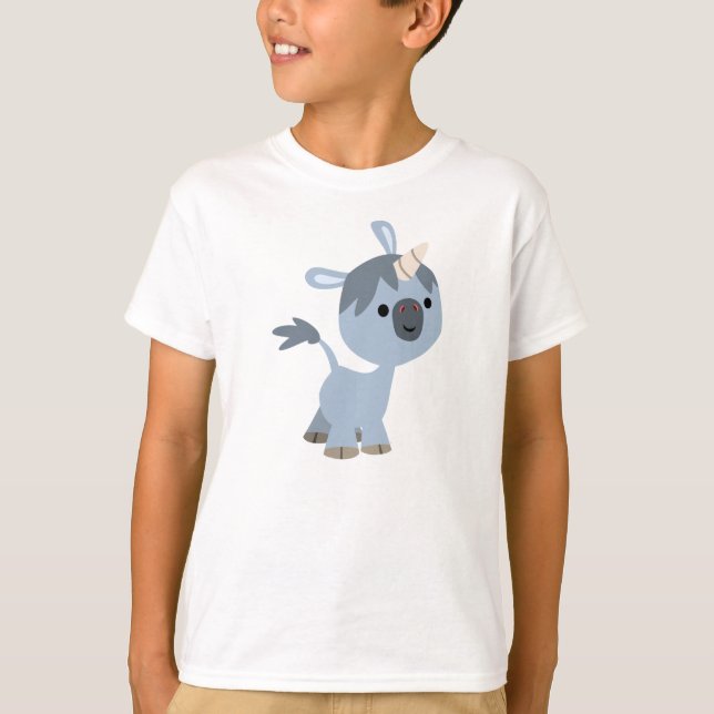 Camiseta Feliz de Cartoon Bebê Unicórnio Infantil (Frente)