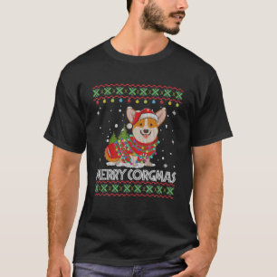 Camiseta Feliz de Corgi-Dog Papais noeis de Corgmas Natal C