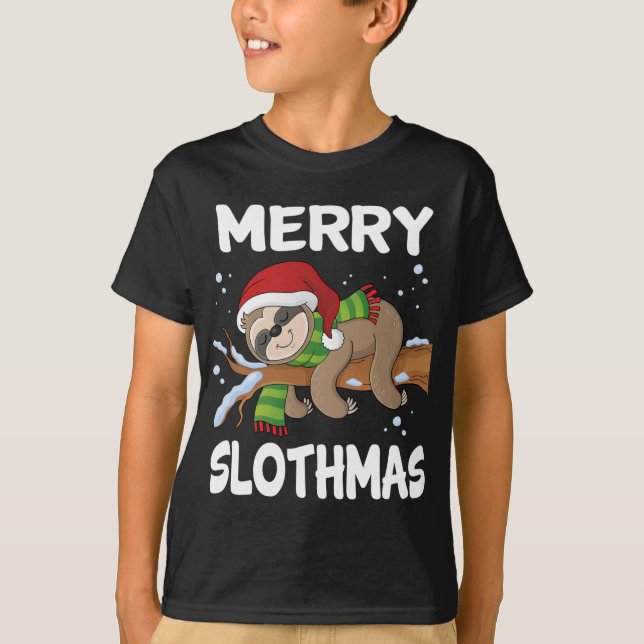 Camiseta Feliz de Lóthmas Fofo Visto Santa Hat Cute Chri (Frente)