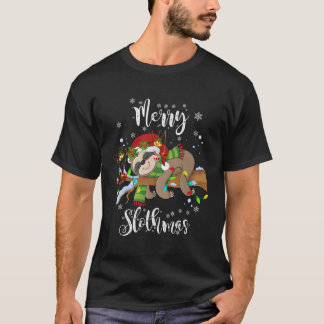 Camiseta Feliz De Lóthmas Mostra O Natal Pajama Para A Lama