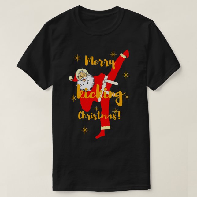 Camiseta Feliz de Natal Bicking chutando Natal pela MAM (Frente do Design)