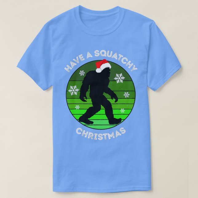 Camiseta Feliz de Natal Bigfoot Sasquatch (Frente do Design)