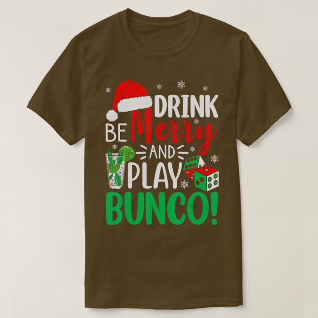 Camiseta Feliz de Natal Bunco Play Bunco Dice Ugly S (Frente do Design)