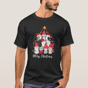 Camiseta Feliz de Natal Catmas Gatos Xmas Gatos Meninas