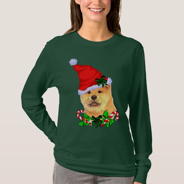 Camiseta Feliz de Natal Chow (Frente)