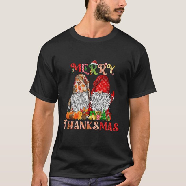 Camiseta Feliz de Natal de Ação de Graças Gnomos de Natal (Frente)
