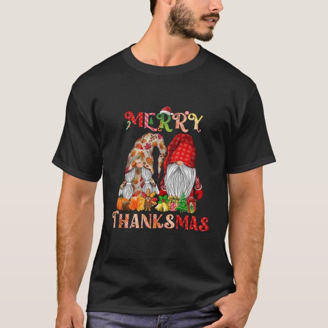 Camiseta Feliz de Natal de Ação de Graças Gnomos de Natal (Frente)
