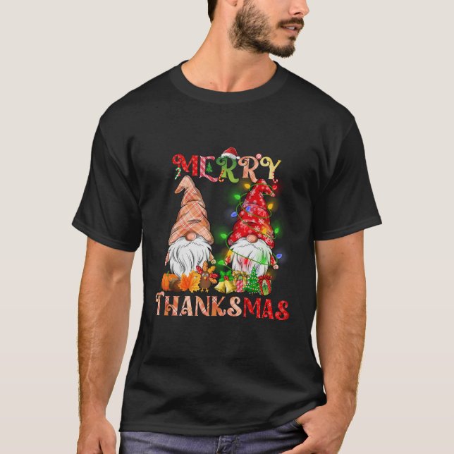 Camiseta Feliz de Natal de Ação de Graças Gnomos de Natal (Frente)