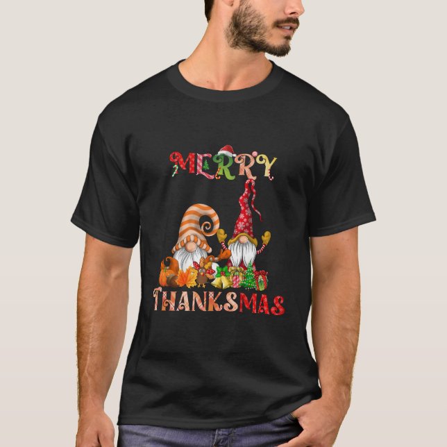 Camiseta Feliz de Natal de Ação de Graças Gnomos de Natal (Frente)