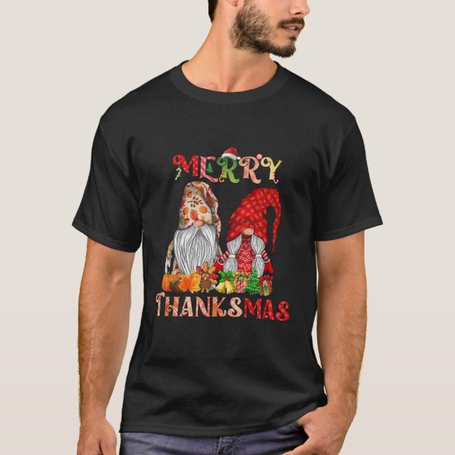 Camiseta Feliz de Natal de Ação de Graças Gnomos de Natal (Frente)