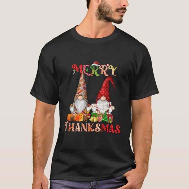 Camiseta Feliz de Natal de Ação de Graças Gnomos de Natal (Frente)