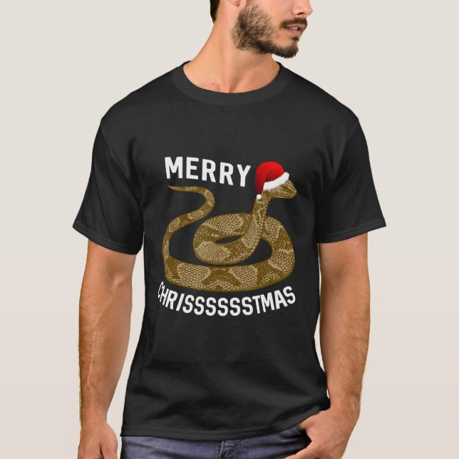 Camiseta Feliz de Natal de Natal de Natal de Natal Cobra de (Frente)