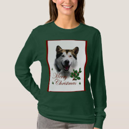 Camiseta Feliz de Natal do Alaskan Malamute