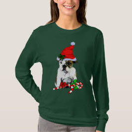 Camiseta Feliz de Natal do Buldogue Inglês
