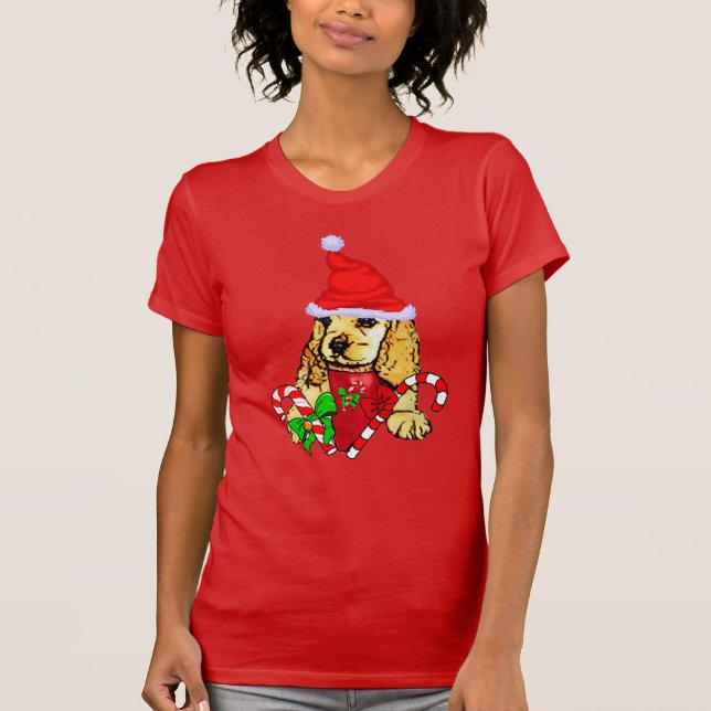 Camiseta Feliz de Natal do Cocker Spaniel (Frente)