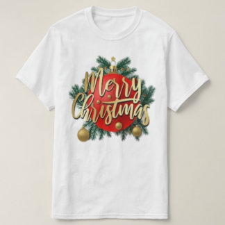 Camiseta Feliz de Natal e Luzes de Natal Brilhantes