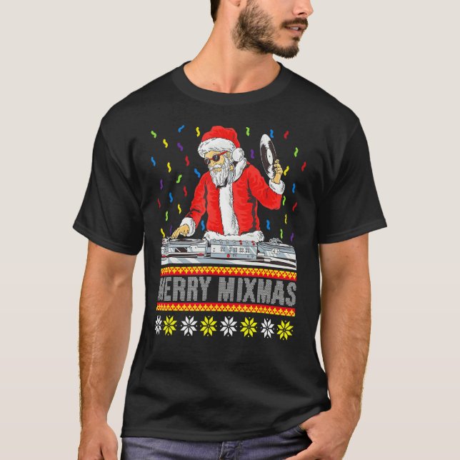 Camiseta Feliz De Natal Feia Para Misturador Dj (Frente)