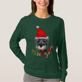 Camiseta Feliz de Natal Miniature Schnauzer