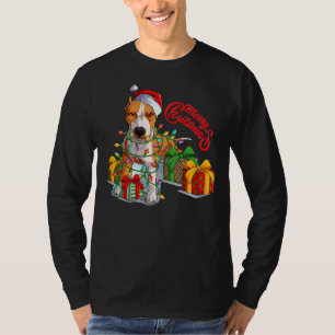 Camiseta Feliz de Natal Pitbull Pitmas Papai Noel