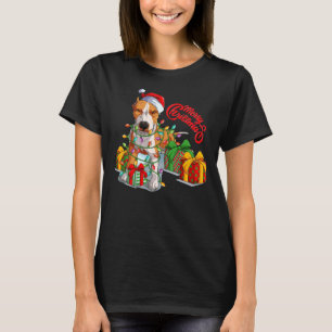Camiseta Feliz de Natal Pitbull Pitmas Papai Noel