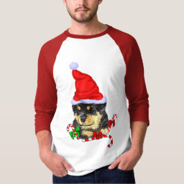 Camiseta Feliz de Natal Rottweiler