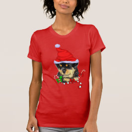 Camiseta Feliz de Natal Rottweiler