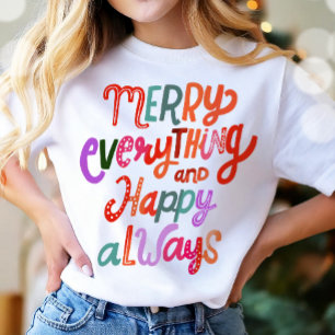 Camiseta Feliz de Natal Tudo Feliz Sempre Moderno