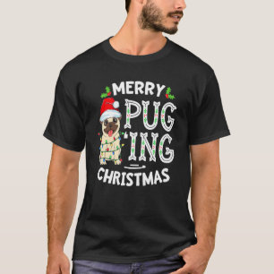 Camiseta Feliz de Papai Noel Pugging Natal Pug Xmas Boy