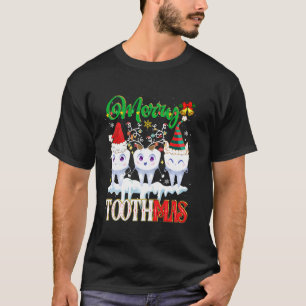 Camiseta Feliz Dentes De Natal Papais noeis De Reindeer