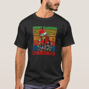 Camiseta Feliz Dependendo Papais noeis de Natal Galinha
