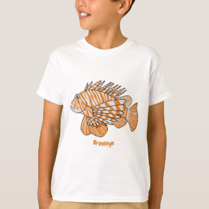 Camiseta Feliz desenho animado de lionfish 