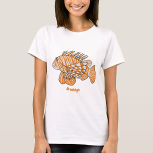 Camiseta Feliz desenho animado de lionfish