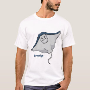 Camiseta Feliz desenho animado de peixes-raia