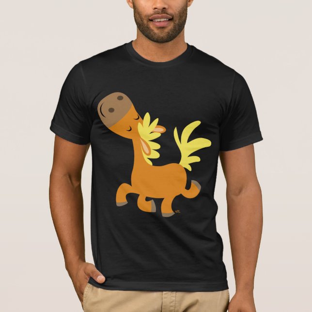 Camiseta Feliz desenho animado Pony T-shirt (Frente)