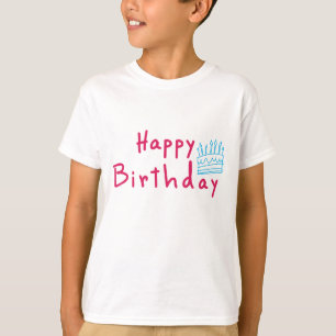 Camiseta Feliz Design de Bolo de Aniversário