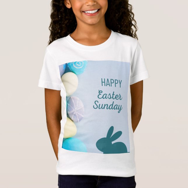 Camiseta Feliz design de domingo de Páscoa (Frente)