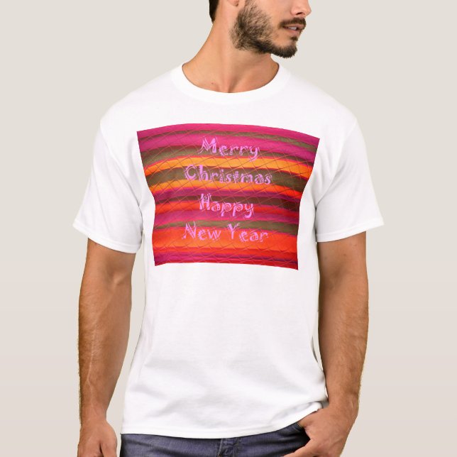 Camiseta Feliz Design de Feliz ano novo de Natal (Frente)