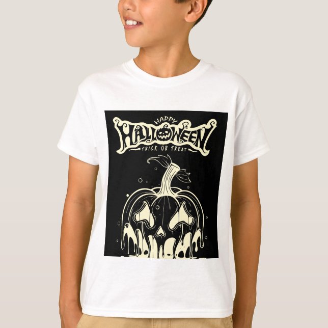 Camiseta feliz design de halloween  (Frente)